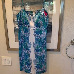Lilly Pulitzer Blue and Green Mini Dress
